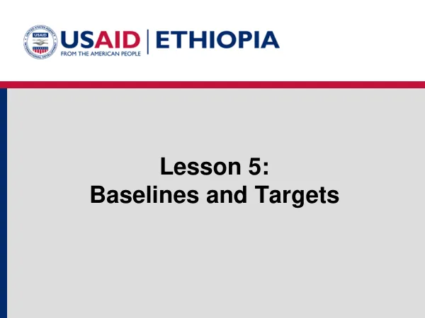 EPMS: Lesson 5: Baselines and Targets