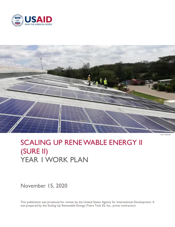 Scaling Up Renewable Energy II (SURE II) Year 1 Work Plan