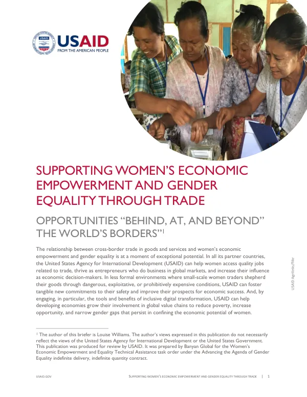 Supporting Women’s Economic Empowerment and Gender Equality Through Trade