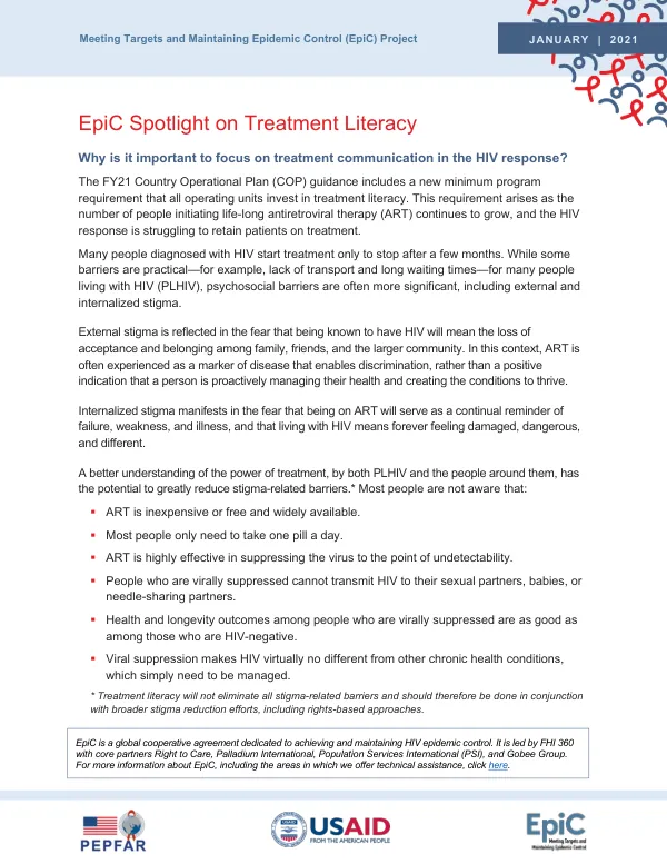 Meeting Targets and Maintaining Epidemic Control (EpiC) Project