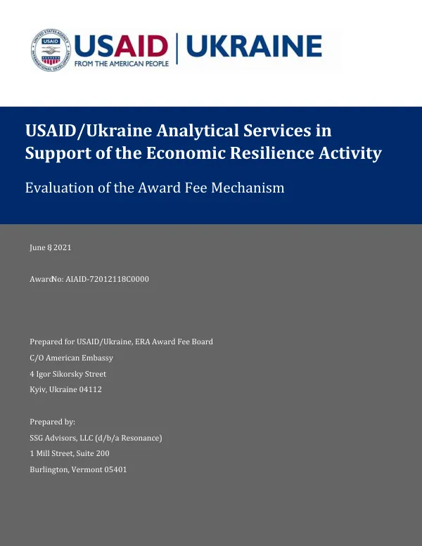 Evaluation of the Award Fee Mechanism