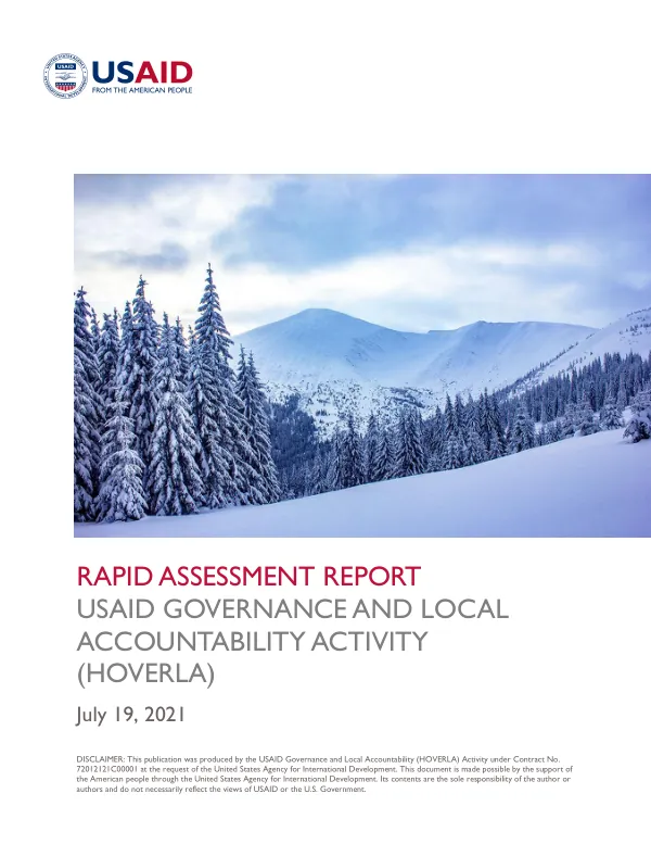 Rapid Assessment Report: USAID Governance and Local Accountability (HOVERLA) Activity