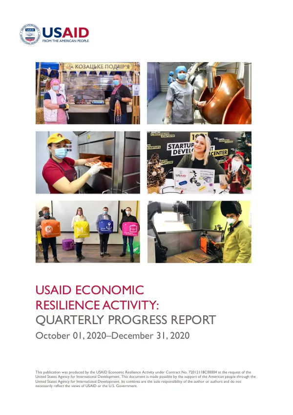USAID Economic Resilience Activity FY 2021 Quarterly Report One