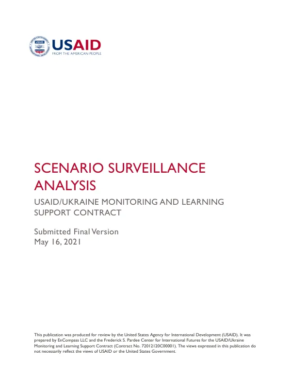 Scenario Surveillance Analysis for USAID/Ukraine Monitoring and Learning Support Contract
