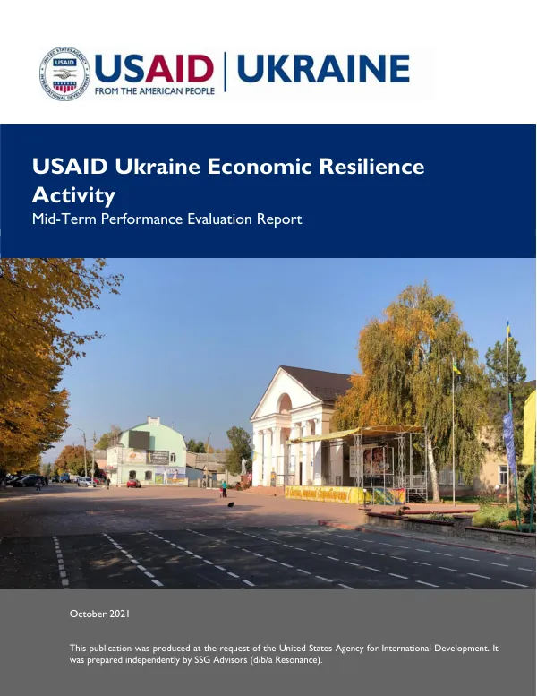 USAID Ukraine Economic Resilience Activity Mid-Term Performance Evaluation Report