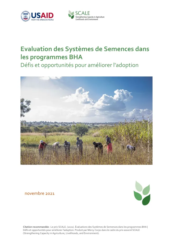 Evaluation des Systèmes de Semences dans les programmes BHA | Défis et opportunités pour améliorer l'adoption