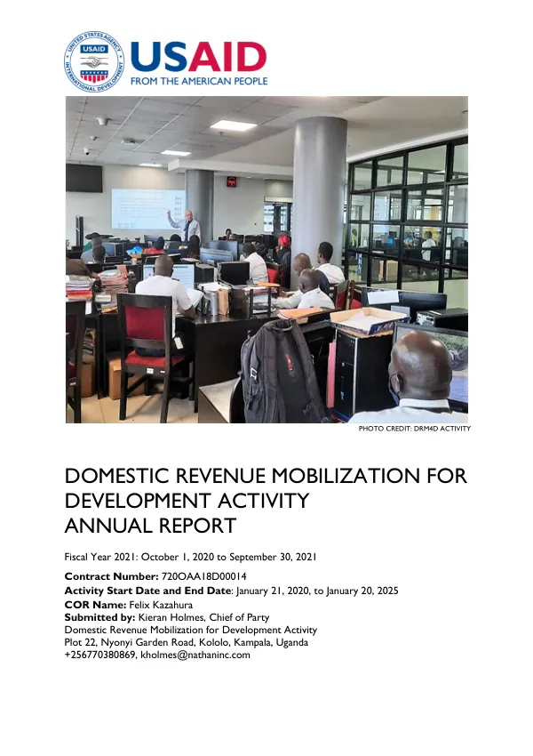 Domestic Revenue Mobilization for Development Annual Report 2021