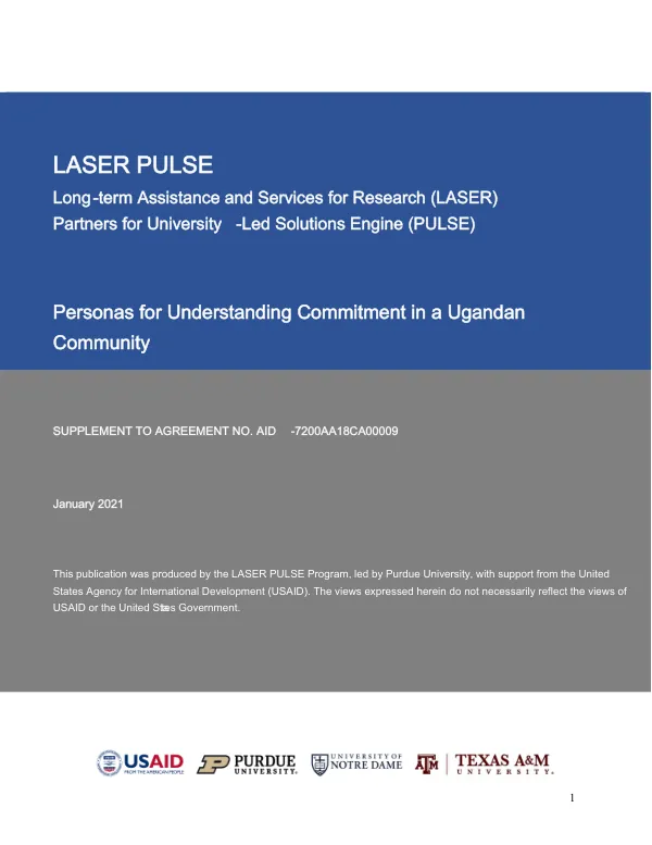 Personas for Understanding Commitment in a Ugandan Community