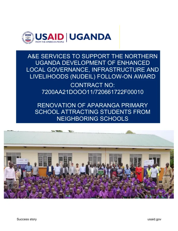 A&E Services to Support the Northern Uganda Development of Enhanced Local Governance, Infrastructure and Livelihoods (NUDEIL) Follow-on Award