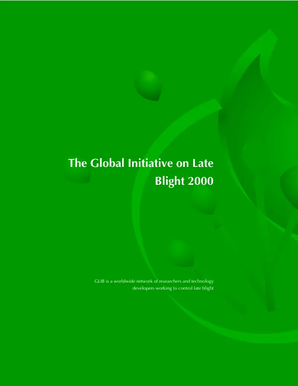 The Global Initiative on Late Blight 2000