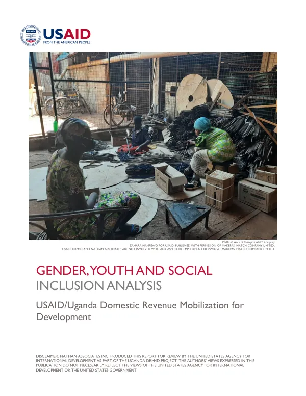 Gender, Youth and Social Inclusion Analysis for the USAID/Uganda Domestic Revenue Mobilization for Development (DRM4D) Activity