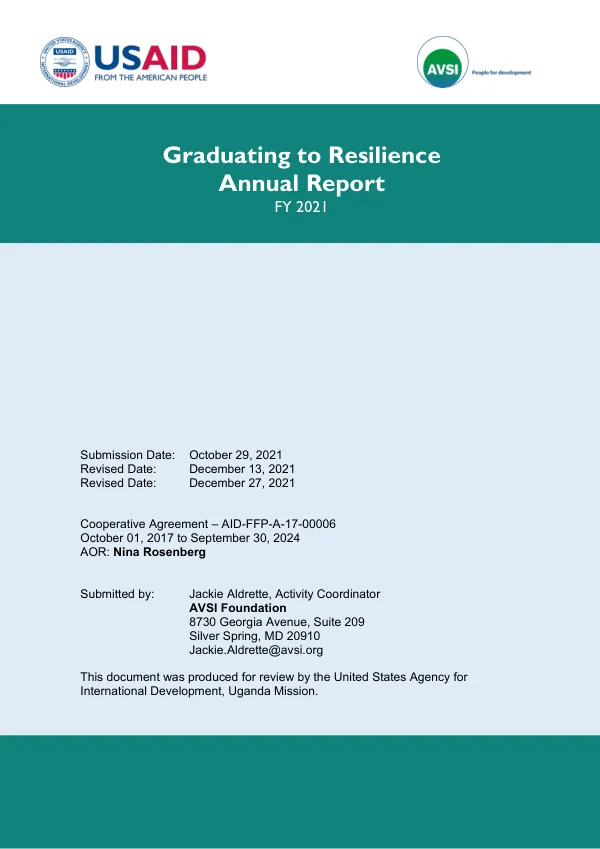 Graduating to Resilience Annual Report FY 2021