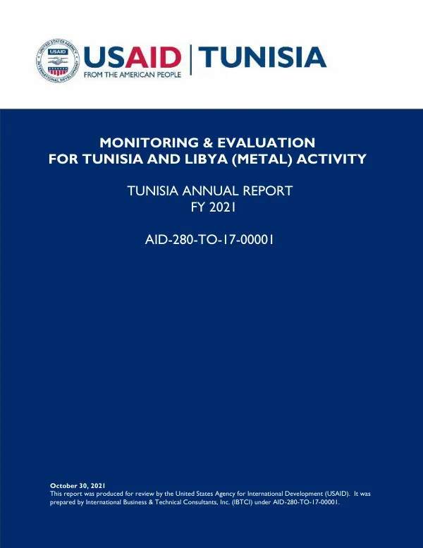 Tunisia Annual Report FY 2021 – METAL AID-280-TO-17-00001