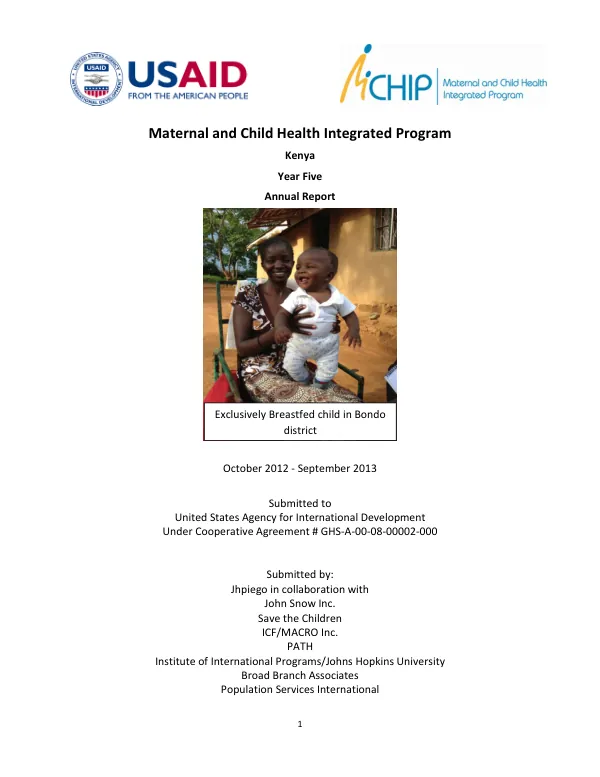 MCHIP-KENYA ANNUAL REPORT - YEAR 5