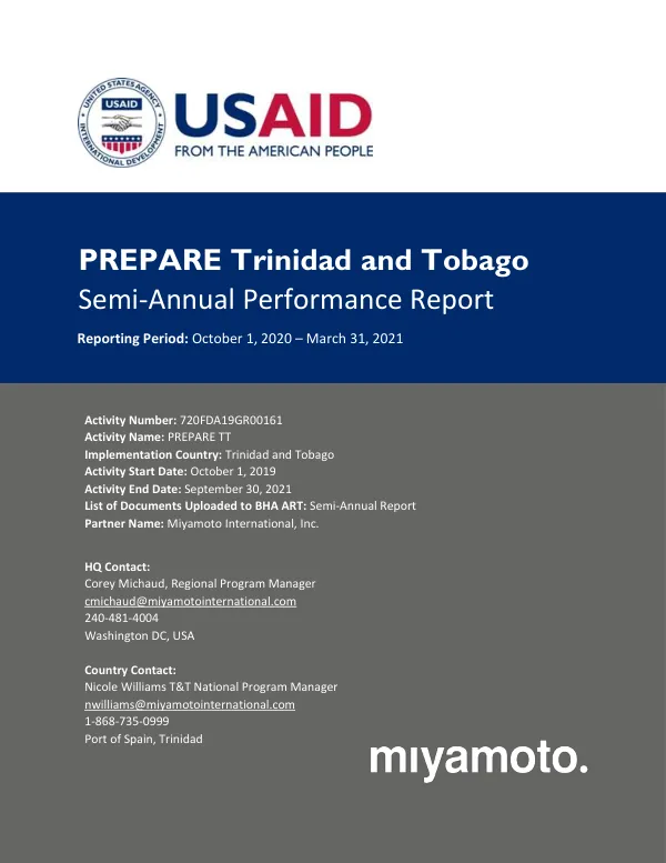 Semi-Annual Performance Report: PREPARE TT