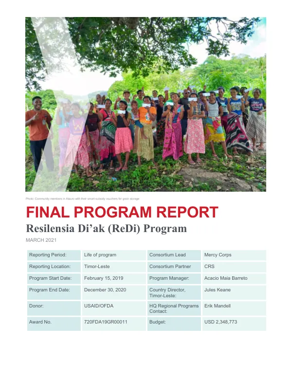Resilensia Di’ak: Final Report