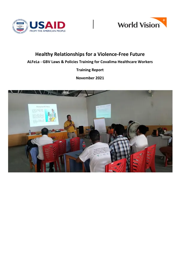Healthy Relationships for a Violence-Free Future: ALFeLa - GBV Laws & Policies Training for Covalima Healthcare Workers