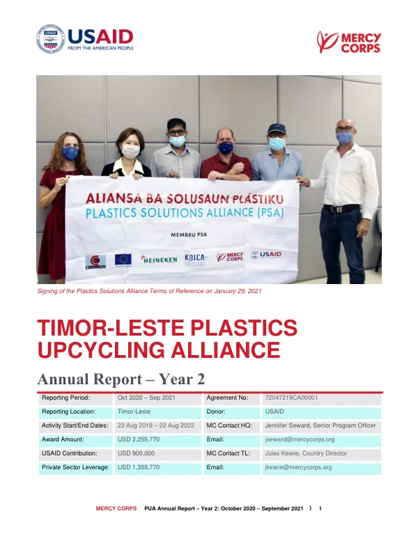 PUA Annual Report – Year 2: October 2020 – September 2021