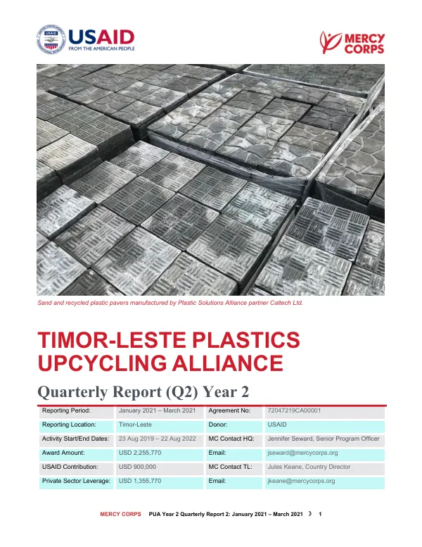 PUA Year 2 Quarterly Report 2: January 2021 – March 2021
