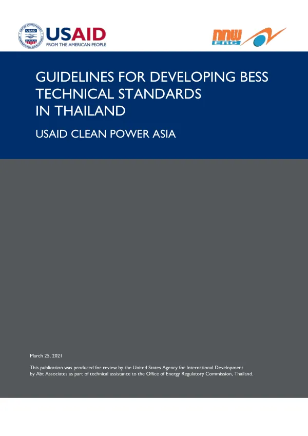 Guidelines for Developing BESS Technical Standards in Thailand
