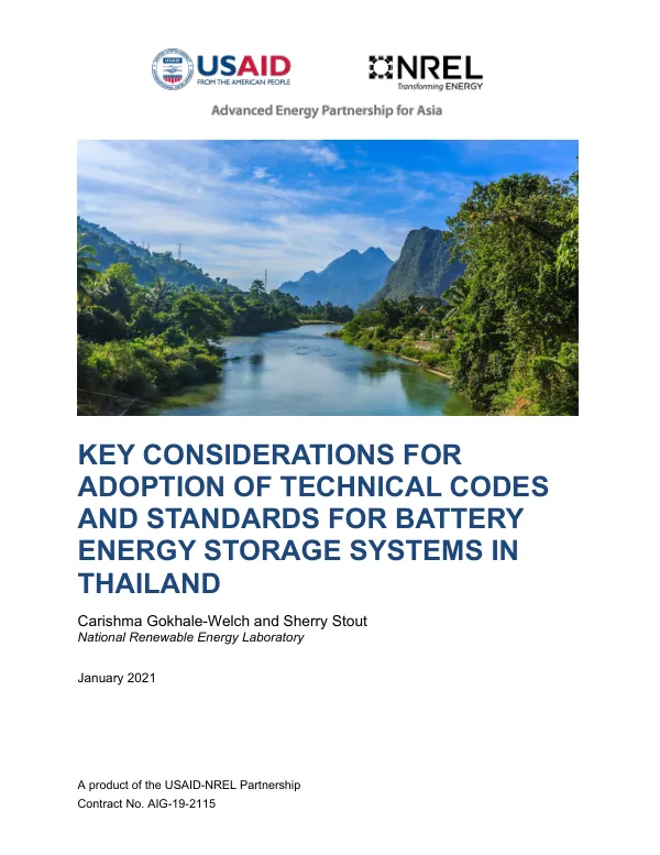 Key Considerations for Adoption of Technical Codes and Standards for Battery Energy Storage Systems in Thailand