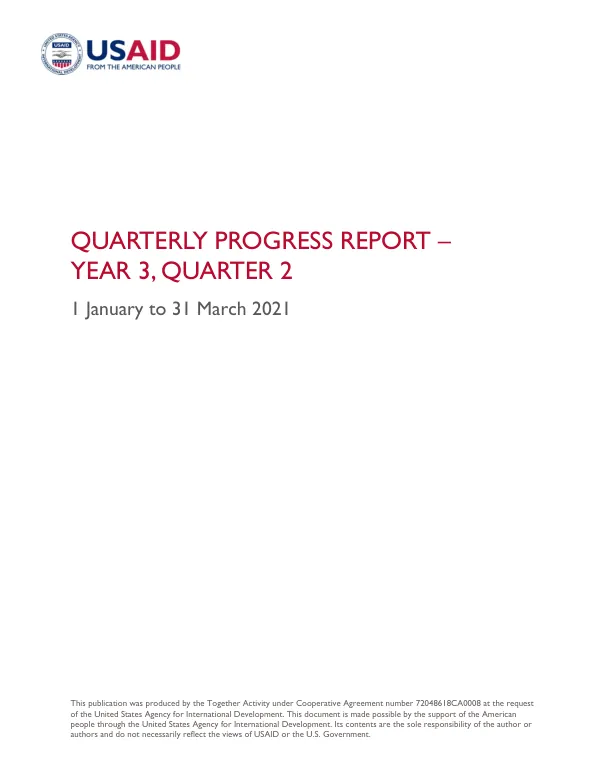 Quarterly Progress Report – Year 3, Quarter 2