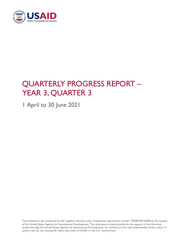 Quarterly Progress Report – Year 3, Quarter 3