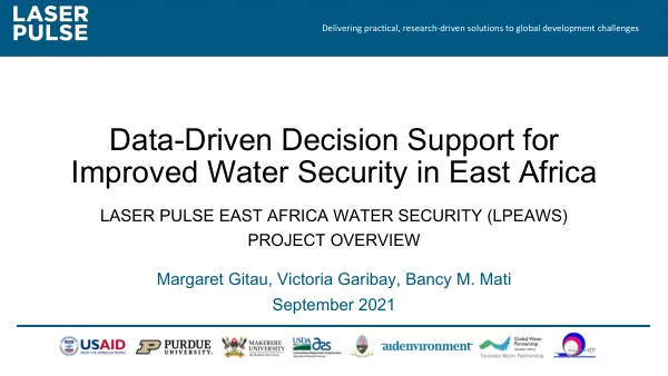 Data-Driven Decision Support for Improved Water Security in East Africa