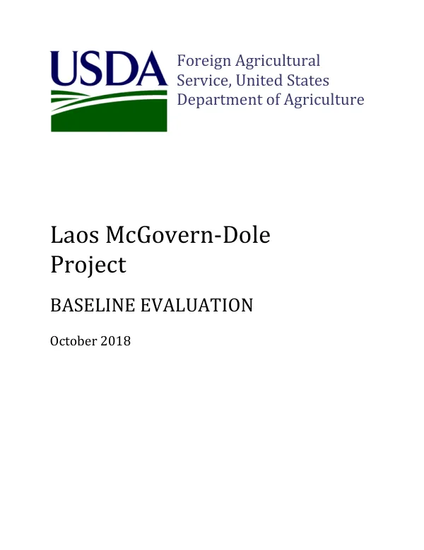 USDA McGovern-Dole FY17 baseline study in Laos final report