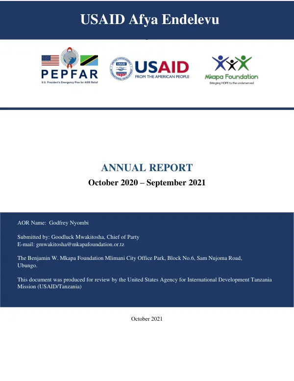 Annual Report: October 2020 – September 2021