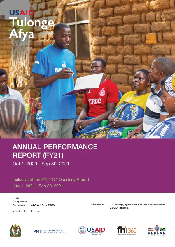 USAID Tulonge Afya Annual Report Oct 2020 - Sept 2021