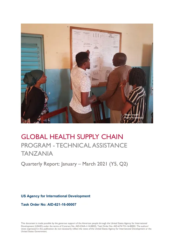 Global Health Supply Chain Program - Technical Assistance Quarterly Report: January – March 2021 (Y5, Q2)