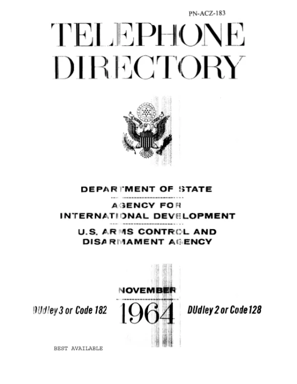 CLASSIFIED DIRECTORY, Office of the Secretary