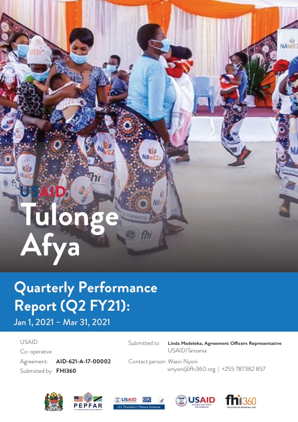Quarterly Performance Report (Q2 FY21): USAID Tulonge Afya