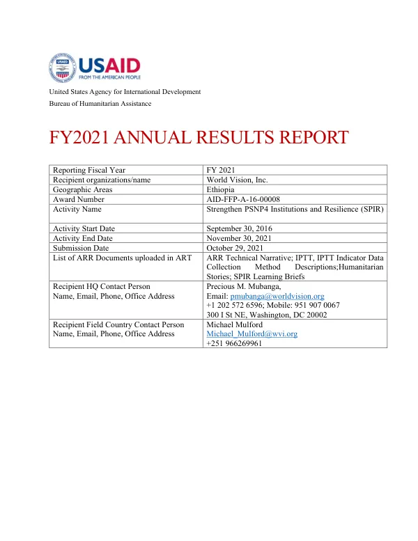 FY 2019 Annual Results Report