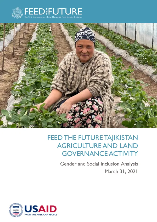 Gender and Social Inclusion Analysis | Feed the Future Tajikistan Agriculture and Land Governance Activity