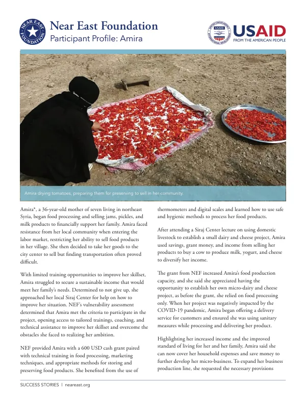 Success Stories: Amira's Micro-Dairy and Cheese Project