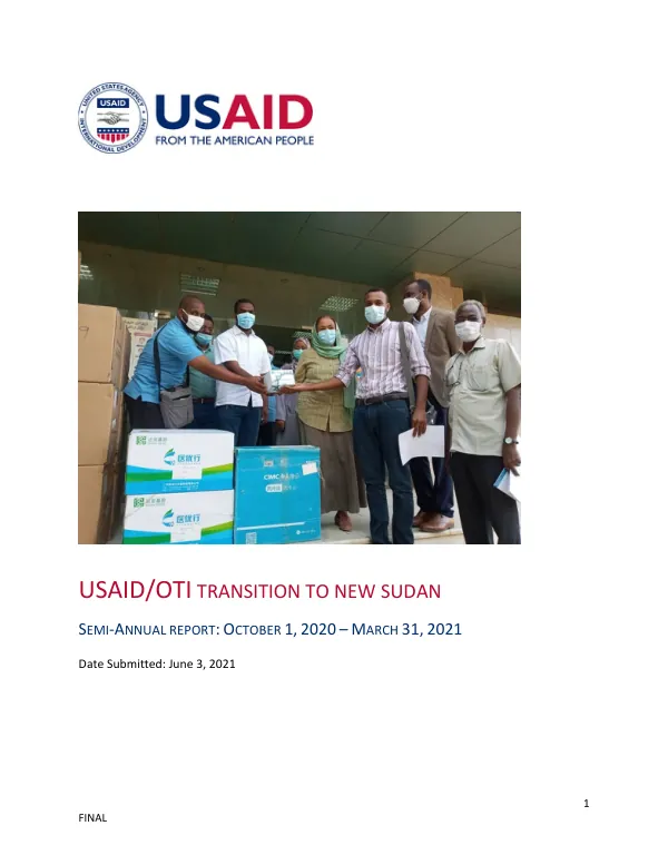 Transition to New Sudan Semi-Annual Report - October 2020 - March 2021