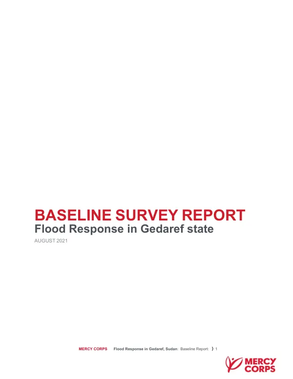 Flood Response in Gedaref, Sudan: Baseline Report