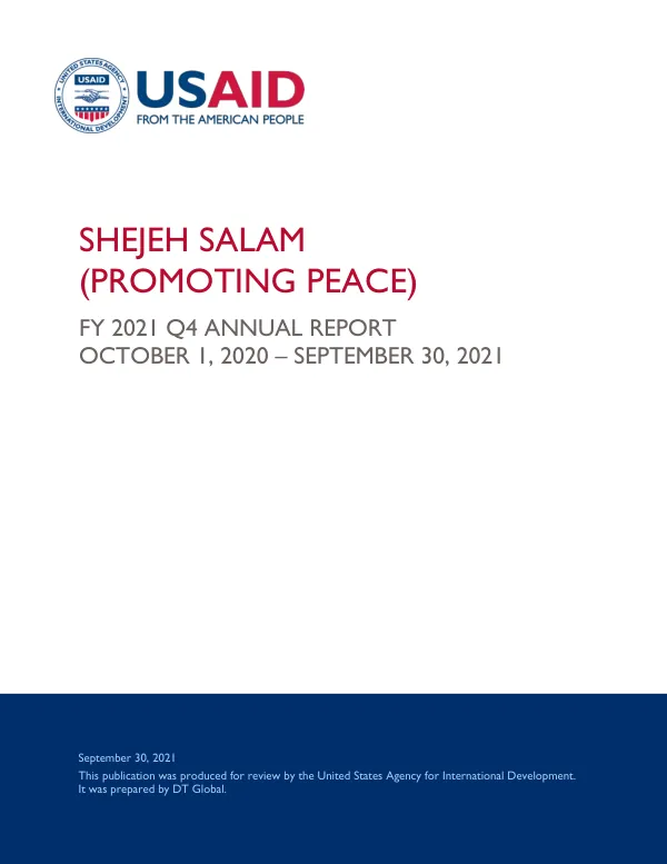 FY 2021 Q4 Annual Report: Shejeh Salam (Promoting Peace)