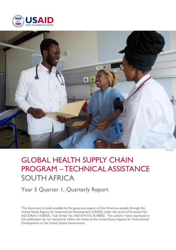 Global Health Supply Chain Program – Technical Assistance: Year 5 Quarter 1 Quarterly Report