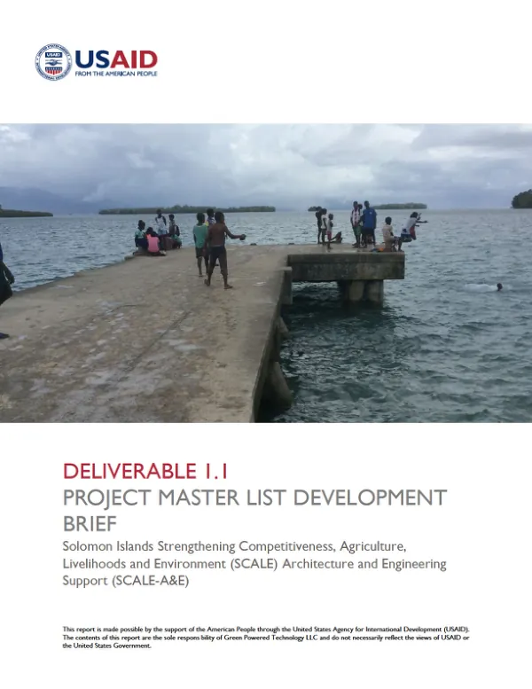 Project Master List Development Brief: Strengthening Competitiveness, Agriculture, Livelihoods and Environment (SCALE) Architecture and Engineering Support (A&E) Project