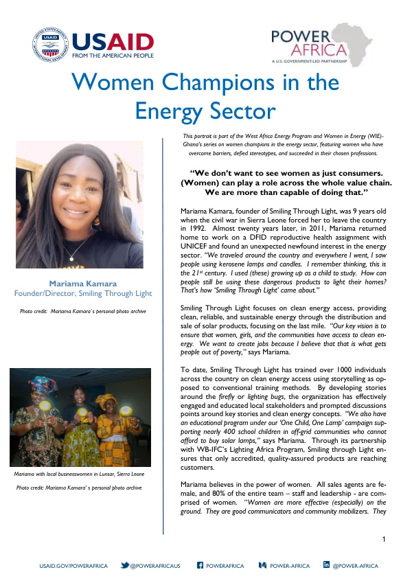 Women Champions in the Energy Sector