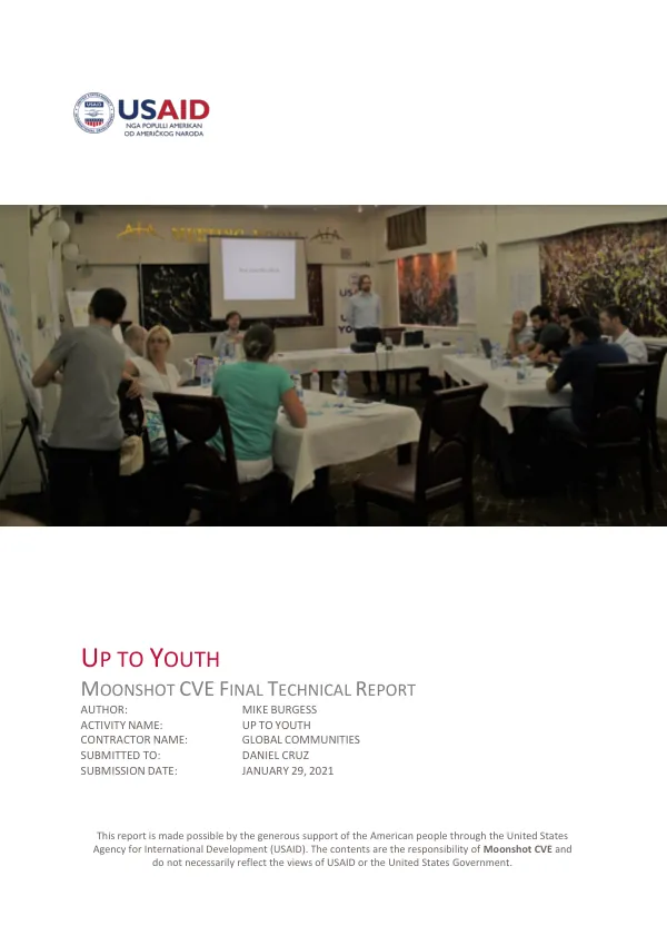 UP TO YOUTH MOONSHOT CVE FINAL TECHNICAL REPORT