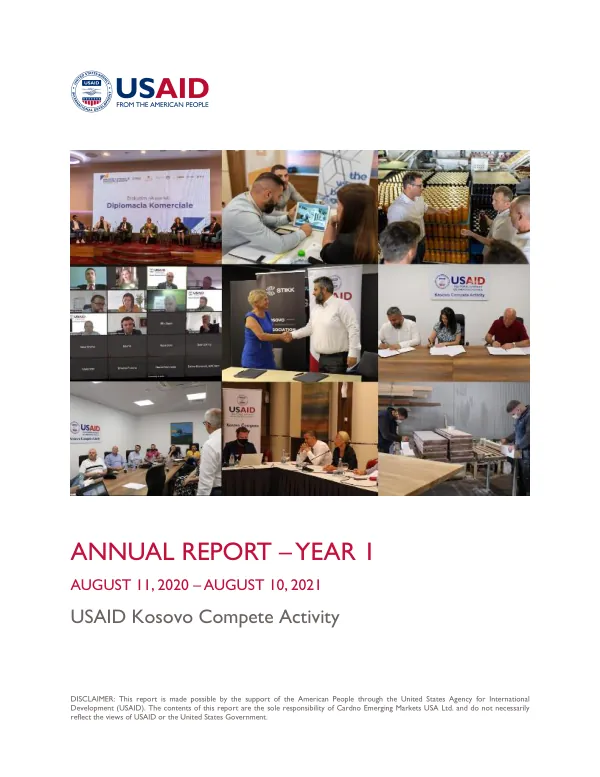 USAID Kosovo Compete Activity — Annual Report, Year 1