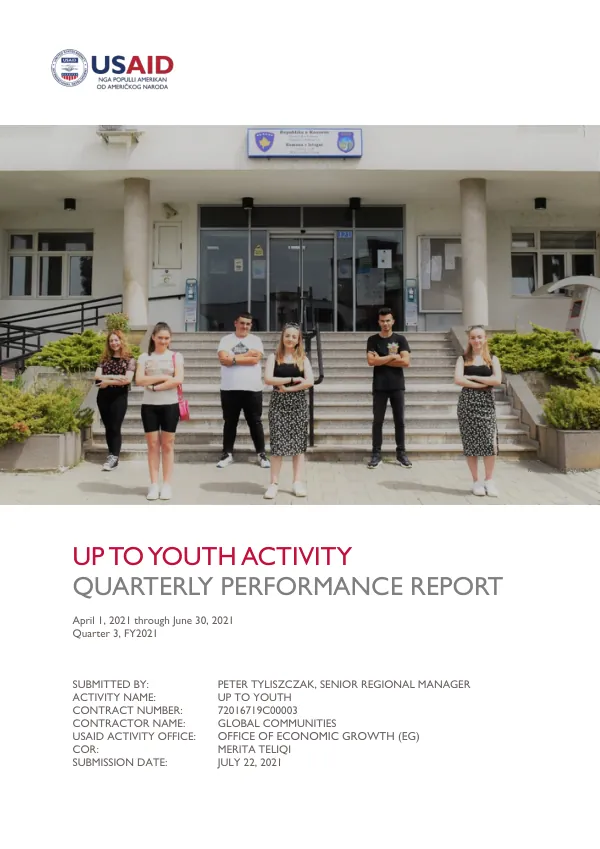Up to Youth Quarterly Performance Report Q3 FY2021