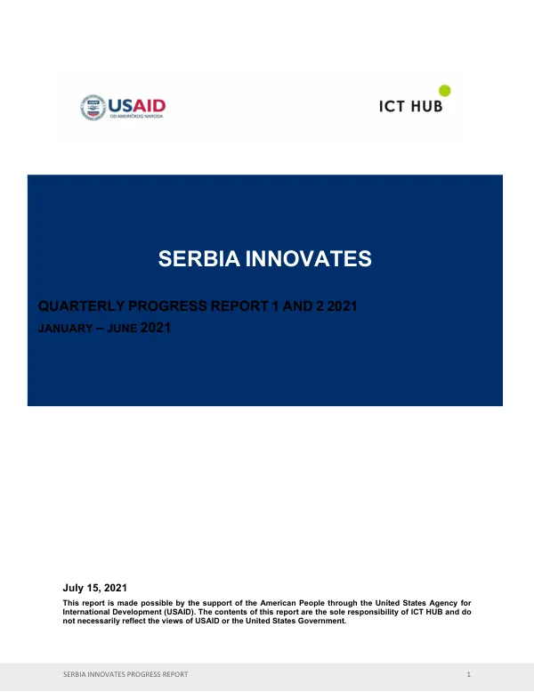 Serbia Innovates Progress Report 1 and 2 2021