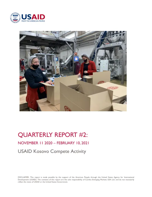 Quarterly Report #2: USAID Kosovo Compete Activity