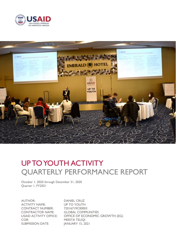Up to Youth Q1 FY21 Performance Report
