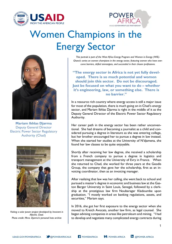 Women Champions in the Energy Sector